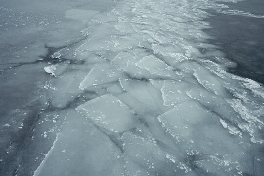 Ice broken by waves