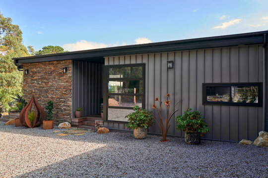 Entrance to modern designer home