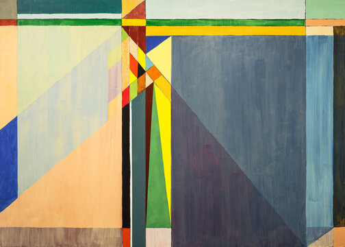 One of a series of geometric abstract paintings.