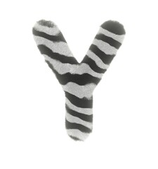 Furry Zebra Themed Font Letter Y
