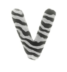 Furry Zebra Themed Font Letter V