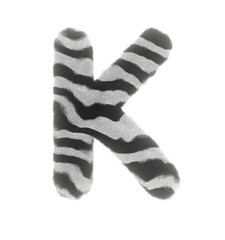 Furry Zebra Themed Font Letter K