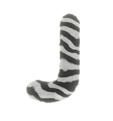 Furry Zebra Themed Font Letter J