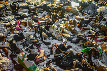 Massively Abandoned Various Shoes In The Snow