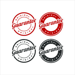 Four circle vintage guarantee stamp design 
