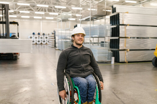 Man With A Disability In A Factory