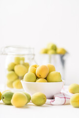 Apricot fruit from local market on white background, Tropical fruit in spring and summer season