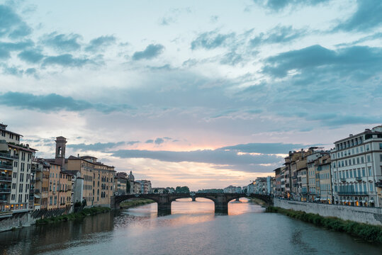 The Santa Trinita bridge in Florence, Italy