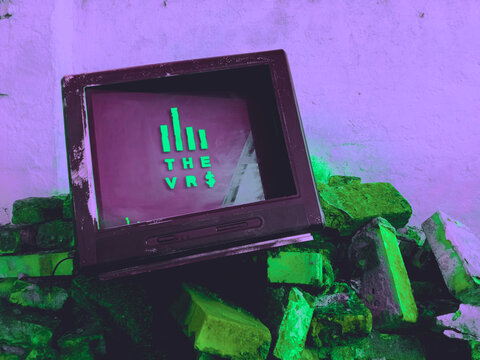 Old TV with the message "fuck the virus"