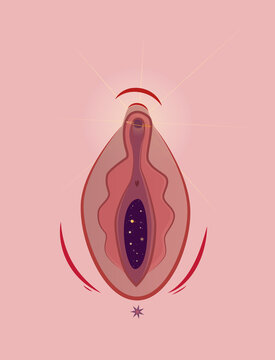 Fototapeta A pink vulva universe 