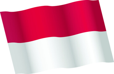 Waving Indonesian flag vector icon