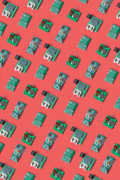 Seamless pattern of lectronic microchips