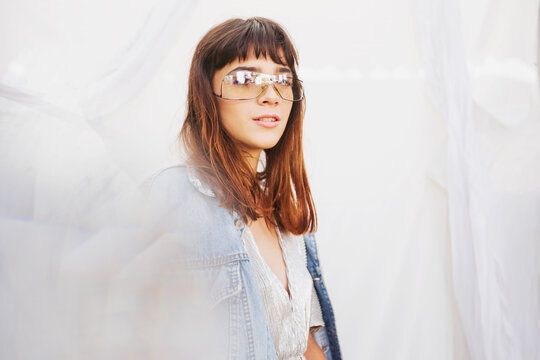 Portrait of Trendy Hipster Girl