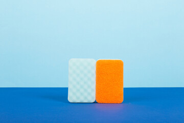 Sponges on a blue background