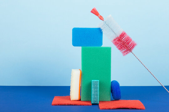 Sponges on a blue background