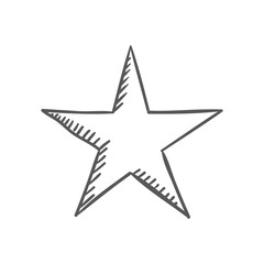 Star doodle, hand drawn icon.