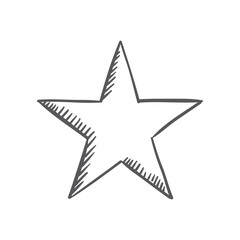 Star doodle, hand drawn icon.