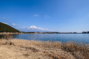 静岡県富士宮市の田貫湖と富士山