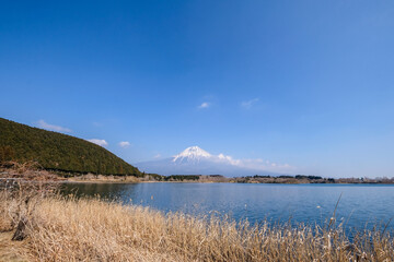 静岡県富士宮市の田貫湖と富士山