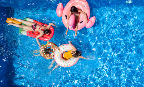 Girls in the pool