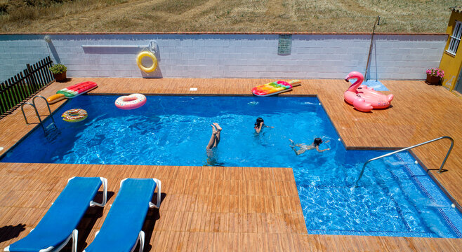 Girls in the pool
