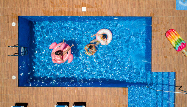 Girls in the pool