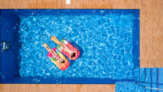 Girls in the pool