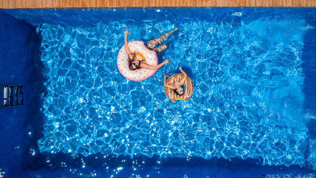 Girls in the pool