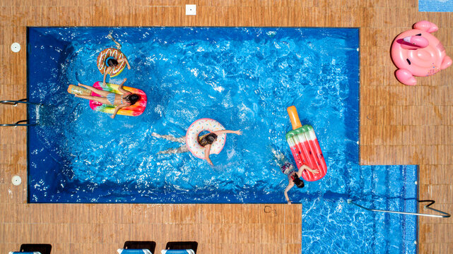 Girls in the pool