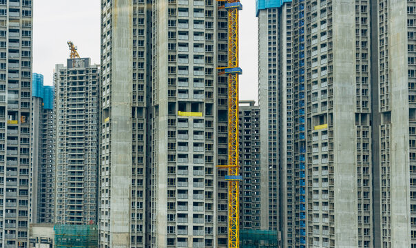 Commercial residential buildings under construction