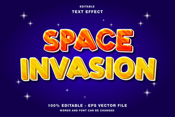Space Invasion Game Logo Text Effect