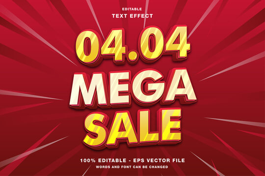 04.04 Mega Sale 3d promotion editable text effect