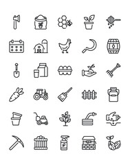 Farming Icon Set 30 isolated on white background