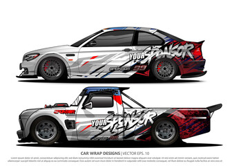 Fototapeta premium car livery Graphic vector. abstract racing shape design for vehicle vinyl wrap background 