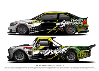 car livery Graphic vector. abstract racing shape design for vehicle vinyl wrap background 
