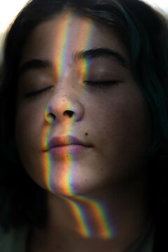 Rainbow Reflection On A Face