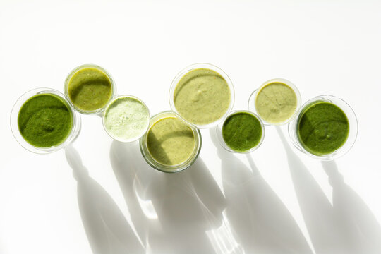 Green smoothies with strong shadows