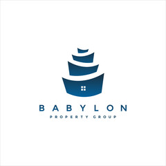 Fototapeta premium Babylon real estate logo design illustration