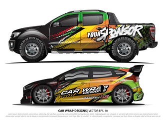 Fototapeta premium car livery Graphic vector. abstract racing shape design for vehicle vinyl wrap background 
