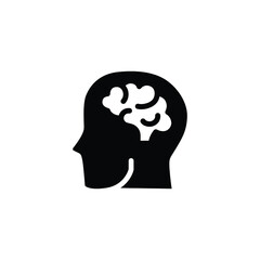 Human brain icon. Simple solid style. Think, mind, head, idea, creative concept. Vector glyph illustration design isolated. EPS 10.