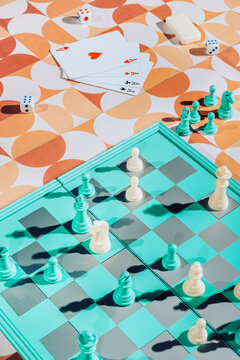 Still Life Abstract Of Chess Board.