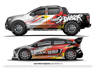 Fototapeta premium car livery Graphic vector. abstract racing shape design for vehicle vinyl wrap background 