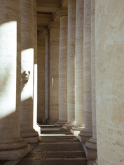 Light and shade between the pillars