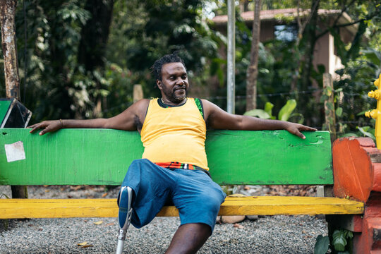Portrait of a handicapped Afro-Caribbean man