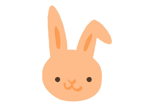 かわいいウサギの顔／手描きイラスト