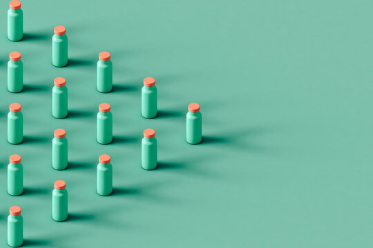 blue water bottles with pink lits