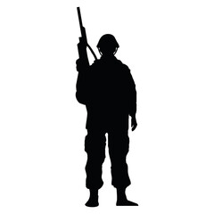 soldier with rifle silhouette
