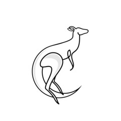 outline design logo vector kangaroo animal