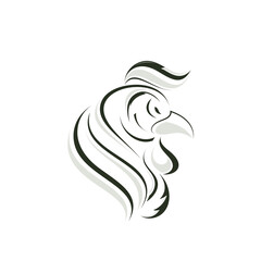 outline logo design icon rooster