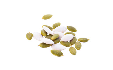 Pumpkin seeds isolated on a white background